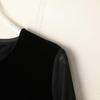 New Chinese Embroidered Long Sleeve Women's T-shirt - Black Velvet, Autumn/Winter Style