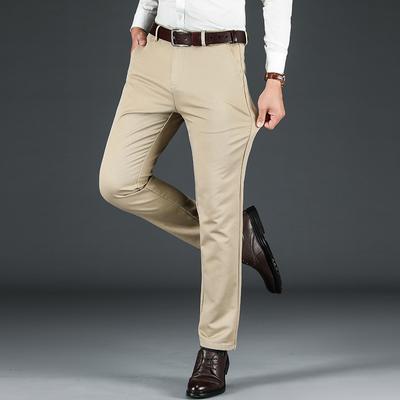 Casual Pants Men's Elastic Straight Tube Loose Business Pants Men's Trousers Spring Regular Modal Cotton Men's Pants