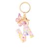 Light Purple Sequin Fringe Resin Keychain 26-Letter Accessory Classic Retro Durable Bag Charm Practical Gift For Friends And Family