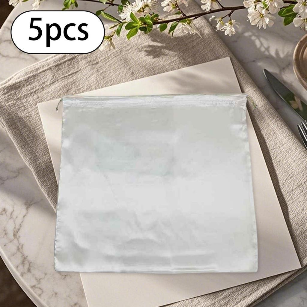 5 Stück Staubschutz Aufbewahrungsbeutel, Reisebeutel mit Kordelzug, Satin-Geschenktüten zur Verpackung