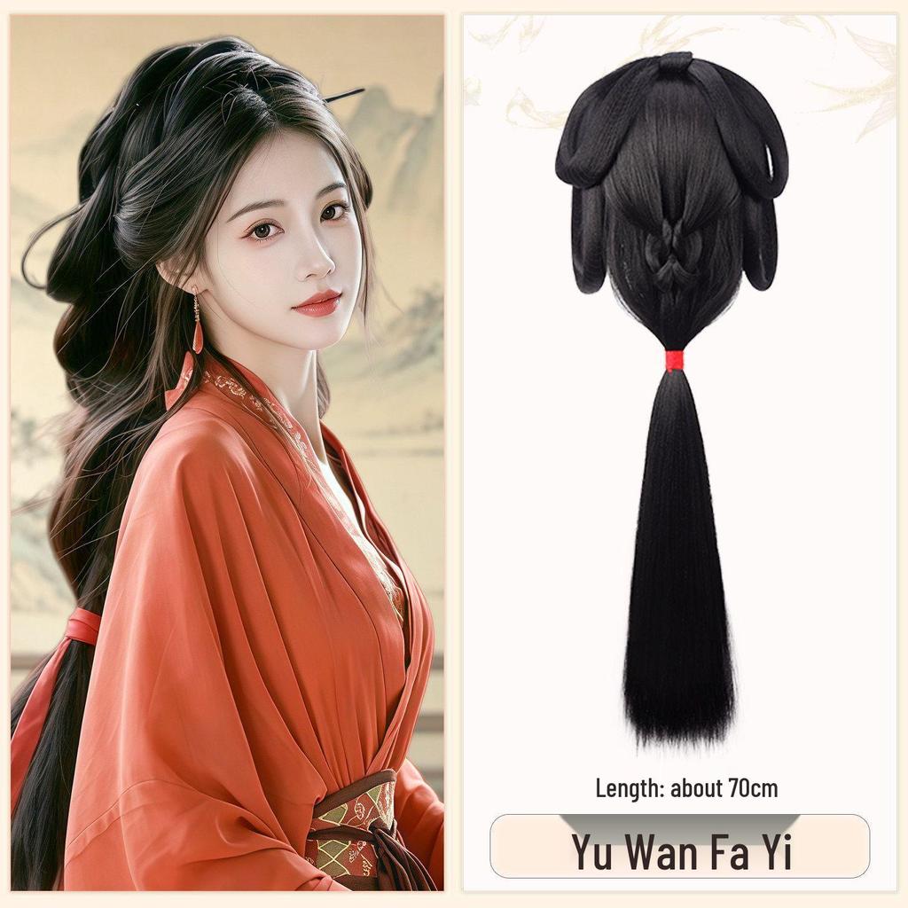 Ancient Hanfu Set: Wei Jin Headdress & Warring States Robe with Bun Styling