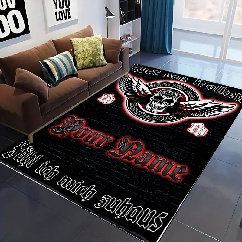 Name Individuell Böhse Onkelz Poster Teppich für Wohnzimmer Schlafzimmer Zuhause Sofadekoration, Kinder spielen Rutschfeste Bodenmatte