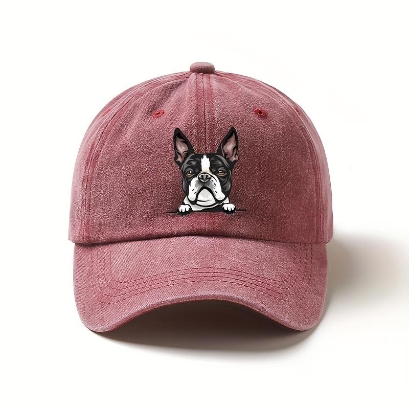 Cute Boston Dog Printed Baseball Hat with Casual Style, Perfect Gift for Daily Wear and Travel Pet Enthusiasts