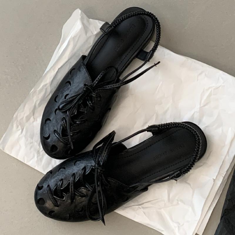 

Модные ретро туфли-лодочки на низком каблуке со шнуровкой, женские, модные, в римском стиле, дизайнерская обувь, удобные, с круглым носком, с ремешком сзади, повседневные 35 чёрный