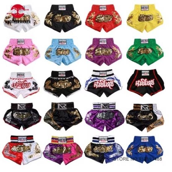 Muay Thai Shorts Pants Kickboxing Boxing MMA UFC Martial Arts Fight Unisex Men Women Kid Quick Dry Print Elastic High Waist Polyester Training