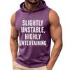 Men Sleeveless Hoodie Tank Top Casual Loose Fit Summer Muscle Shirt Printed Text Graphic Comfortable Lightweight