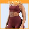 Seamless Matte Nylon Yoga Bra With Cross Back Design For Fitness And Workout