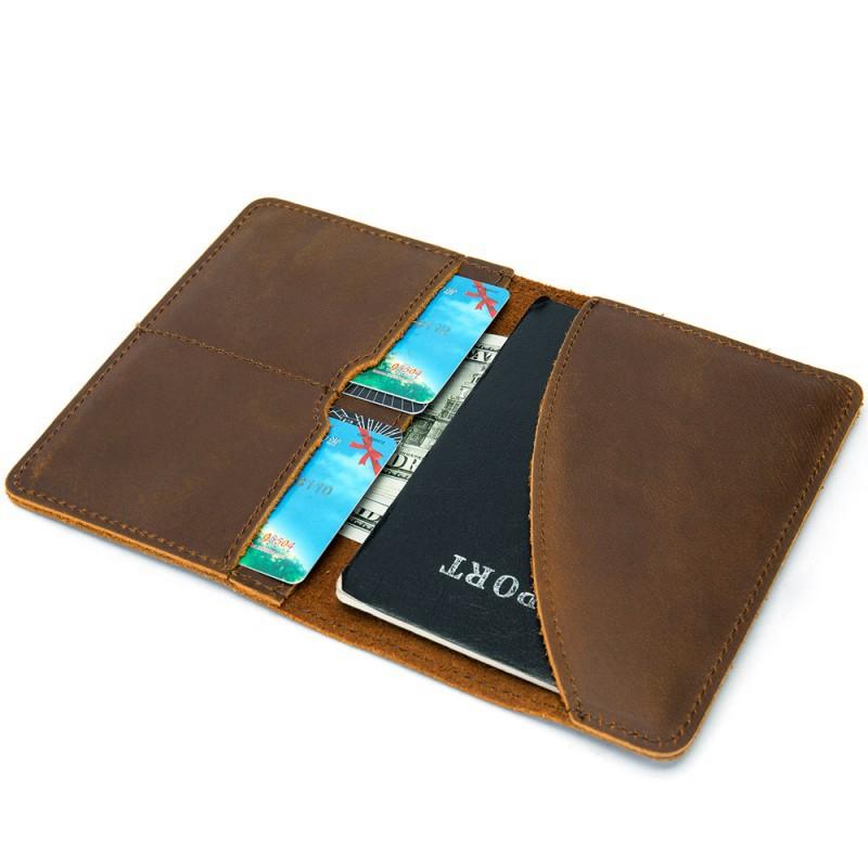 European American Crazy Horse Leather Men's Bag Real Pickup Multiple Card Slots Retro Top Layer Cowhide Wallet Passport