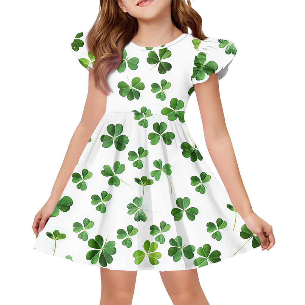 Letnia Sukienka Księżniczki dla Dziewczynek - Sukienka T-shirtowa o Kroju A. dzień Patryka