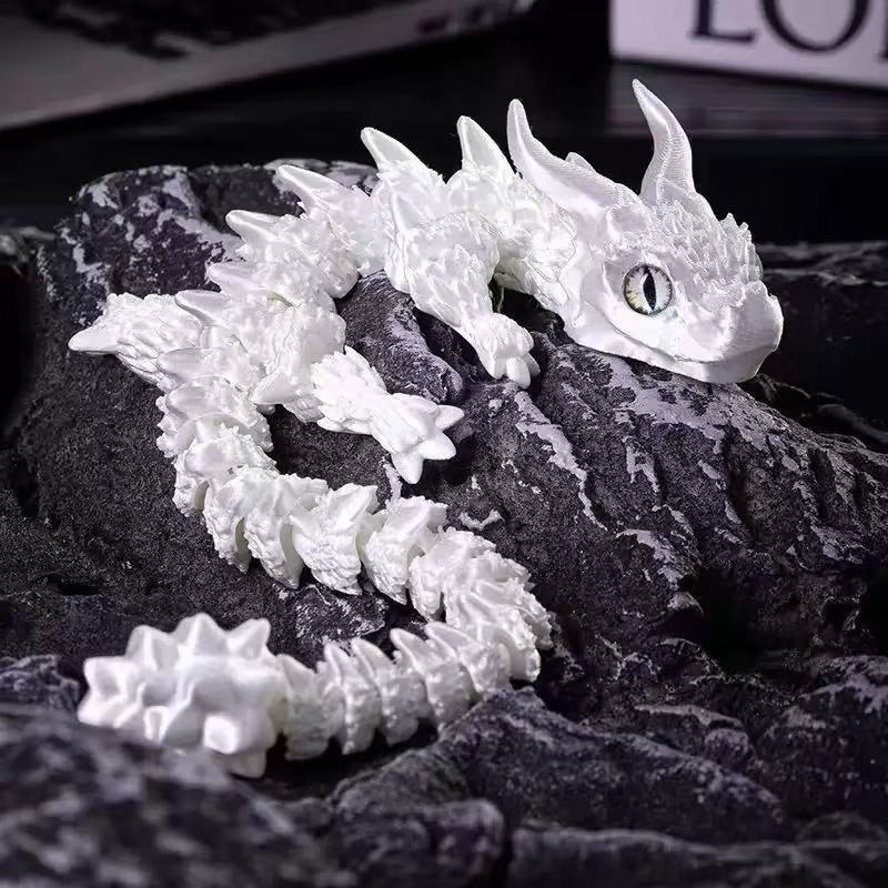 Colorful 3D Printed Articulated Dragon Toy with Movable Joints