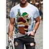 Funny Men's T-Shirts Santa Claus Christmas Oversized Short Sleeve with Snowflakes Print Red Casual O-Neck Outfit Men Clothing
