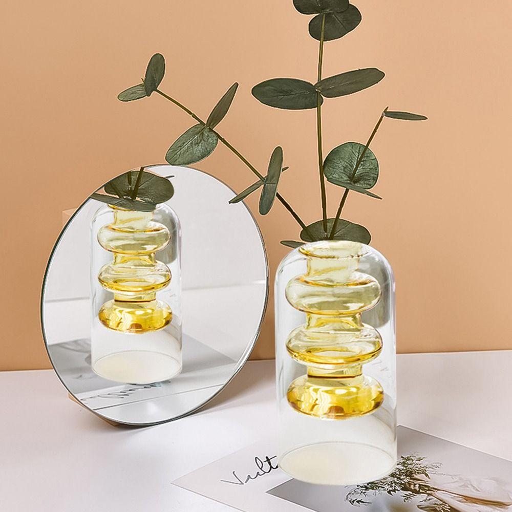 Terrarium Plant Glass Bottle Double Wall Flower Vase Hydroponic Clear Glass Vase Home Decoration