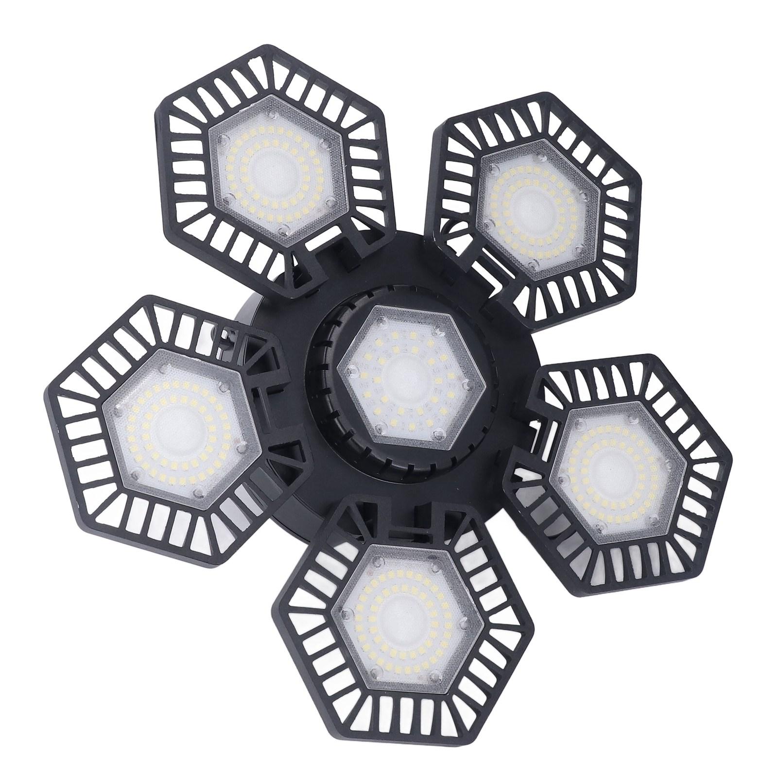 

Светодиодный потолочный рабочий светильник для гаража, 5 складных панелей, 120 Вт, AC 85–277 В, для мастерской, склада