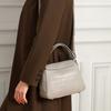 Burminsa Crocodile Pattern Genuine Leather Tote Handbag for Women Luxury Designer Top Flap Shoulder Crossbody Bag