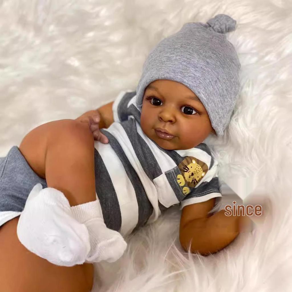23-Inch Cute Deep Skin Tone Reborn Doll - Jaylan