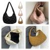 Women Quilted Shoulder Bag Bow Pattern Padded Armpit Bag Puffy Top Handle Bag Quilted Padding Tote Bag Female Travel Bag