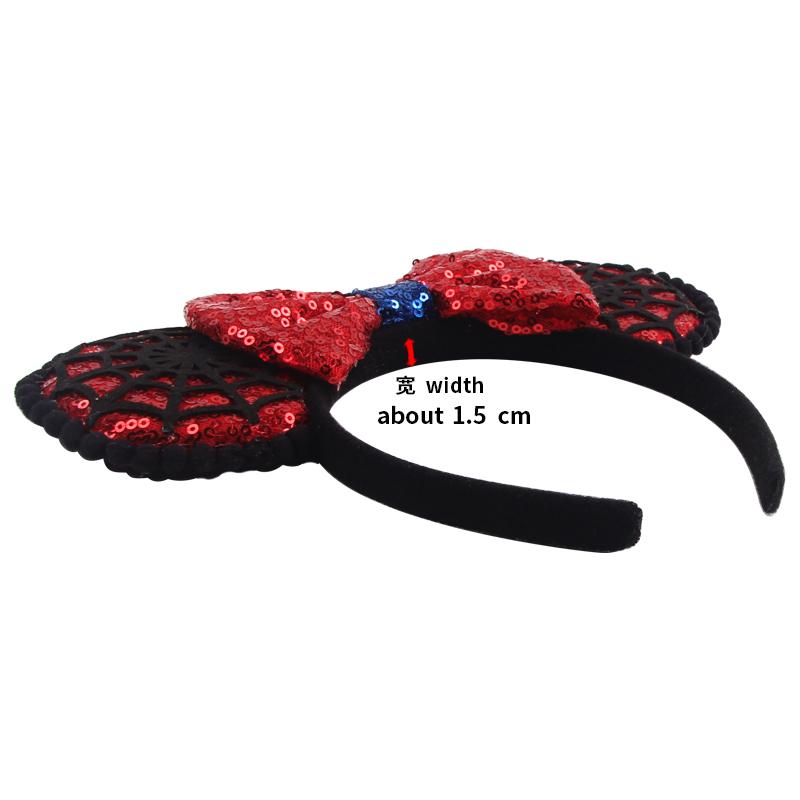 Trip Mickey Ears Headband For Girls Women Sequin Castle 5"Bow Hairband Festival Party Cosplay DIY Hair Accessories