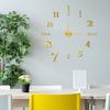 Modern Nordic Wall Clock Battery Powered Quiet Non-ticking Arabic Numerals Clock 3D Effect DIY Wall Clock for Living Room
