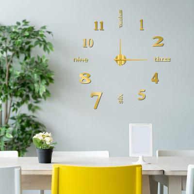 Reloj de Pared Nórdico Moderno Alimentado por Batería Silencioso Sin Tictac Reloj de Números Arábigos Efecto 3D Reloj de Pared DIY para Sala de Estar