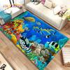 3D Seabed Underwater World Dolphin Turtle Area Rug,Carpet Rug for Living Room Bedroom Sofa Doormat,kids Play Non-slip Floor Mat