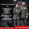 Men's Waterproof Reflective Raincoat & Pants Set, Thickened Ox Tendon, Lightweight & Breathable for Motorcycle Riding & Hiking