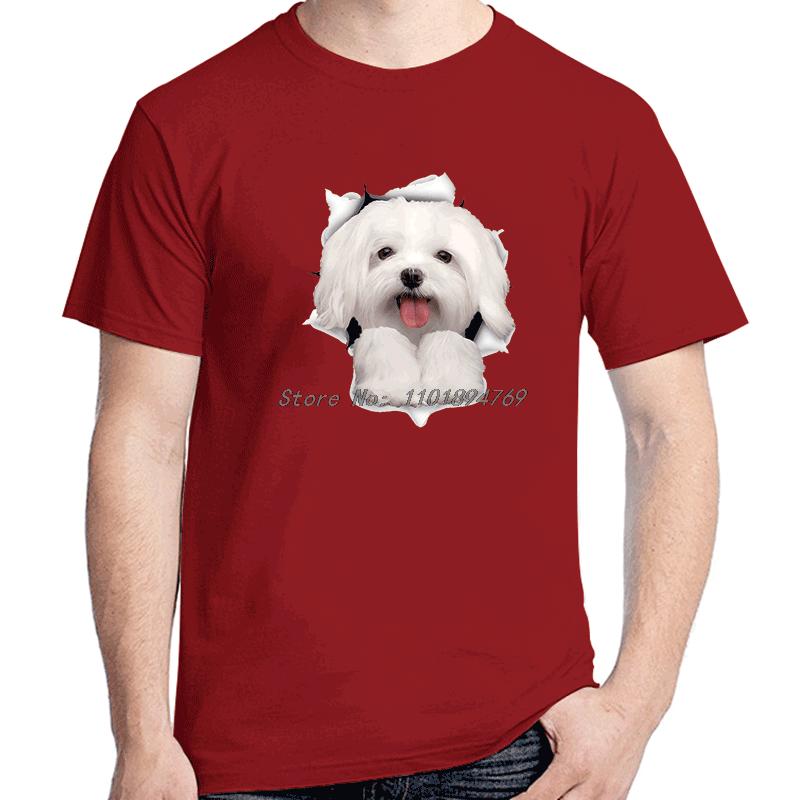 Cute Maltese Dog T Shirts Funny Graphic T Shirts Cotton Summer New Shirts And Tshirts Streetwear Cotton Unisexs Print T Shirt