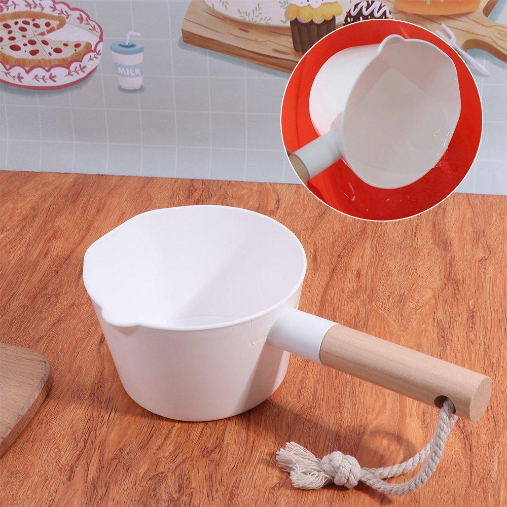 

Подвесной шнурок для воды, ковш с длинной деревянной ручкой, кувшин для купания, легко моется, ложка для душа, сад белый