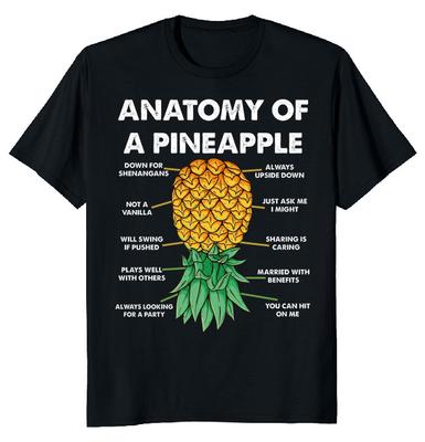 NEW LIMITED Anatomy Of A Pineapple Meme Funny Novelty Tee