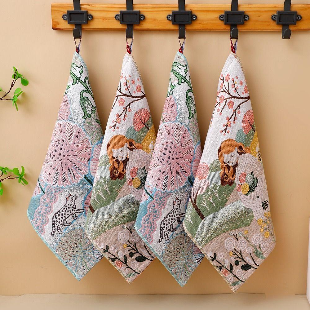 4 Layer Cotton Gauze Pure Cotton Face Towels 34x40cm Dish Cloth Kitchen Towel for Kids Children