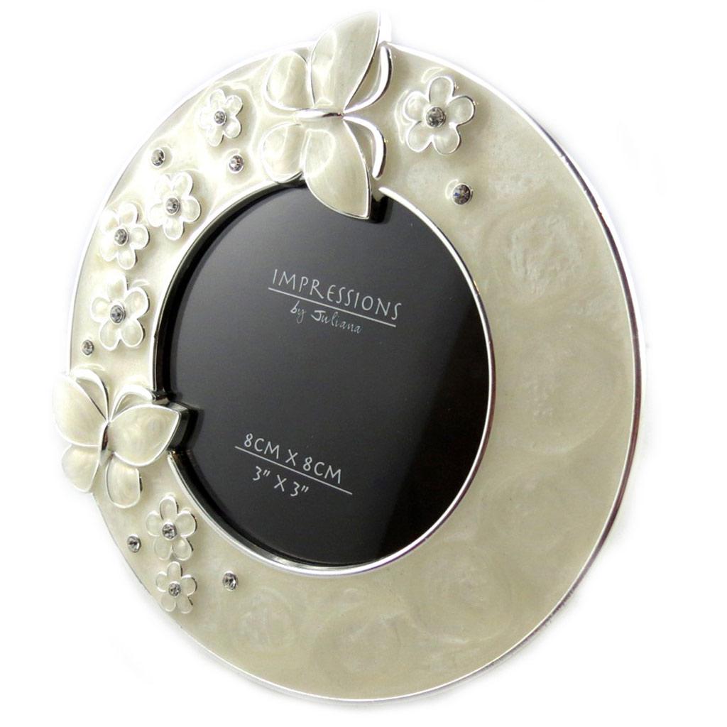 Les Trésors De Lily [L3252] - Cadre Photo 'Papillon de Soie' beige argenté (8x8 cm)