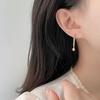 Flower Tassel Earrings Inlaid with Diamonds Long Earrings Light Luxury High-end Look To Make The Face Slim and Niche Earrings