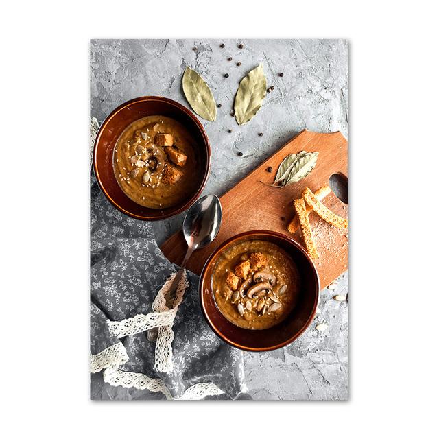 Snídaně Čokoládový prsten Dort Káva Chléb Severské Plakáty Reprodukce Nástěnné Umění Obrazy Obrazy Obrazy Dezert Obchod Domácí dekorace