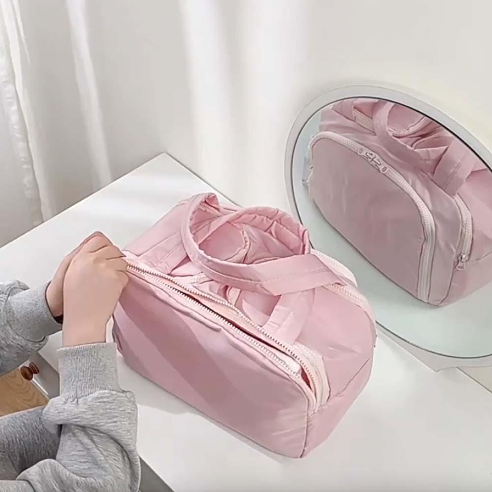 Kawaii Portable Toiletry Bag Cotton Pouches Bag Organizer Zipper Solid Color Cosmetic Bag  Kids