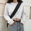 [Original Quality] Spice Girl High Waist Exposed Navel Knotted Crew Neck Sweater Short Loose and Thin Versatile