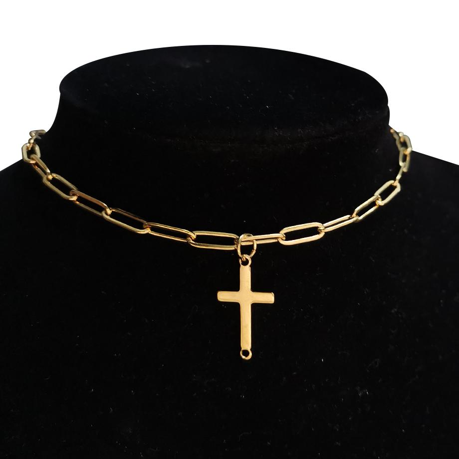Gold Color Stainless Steel Choker Necklace Women Hip-hop Punk Short Box Link Neck Chains for Women Jewelry Collares De Moda 2019