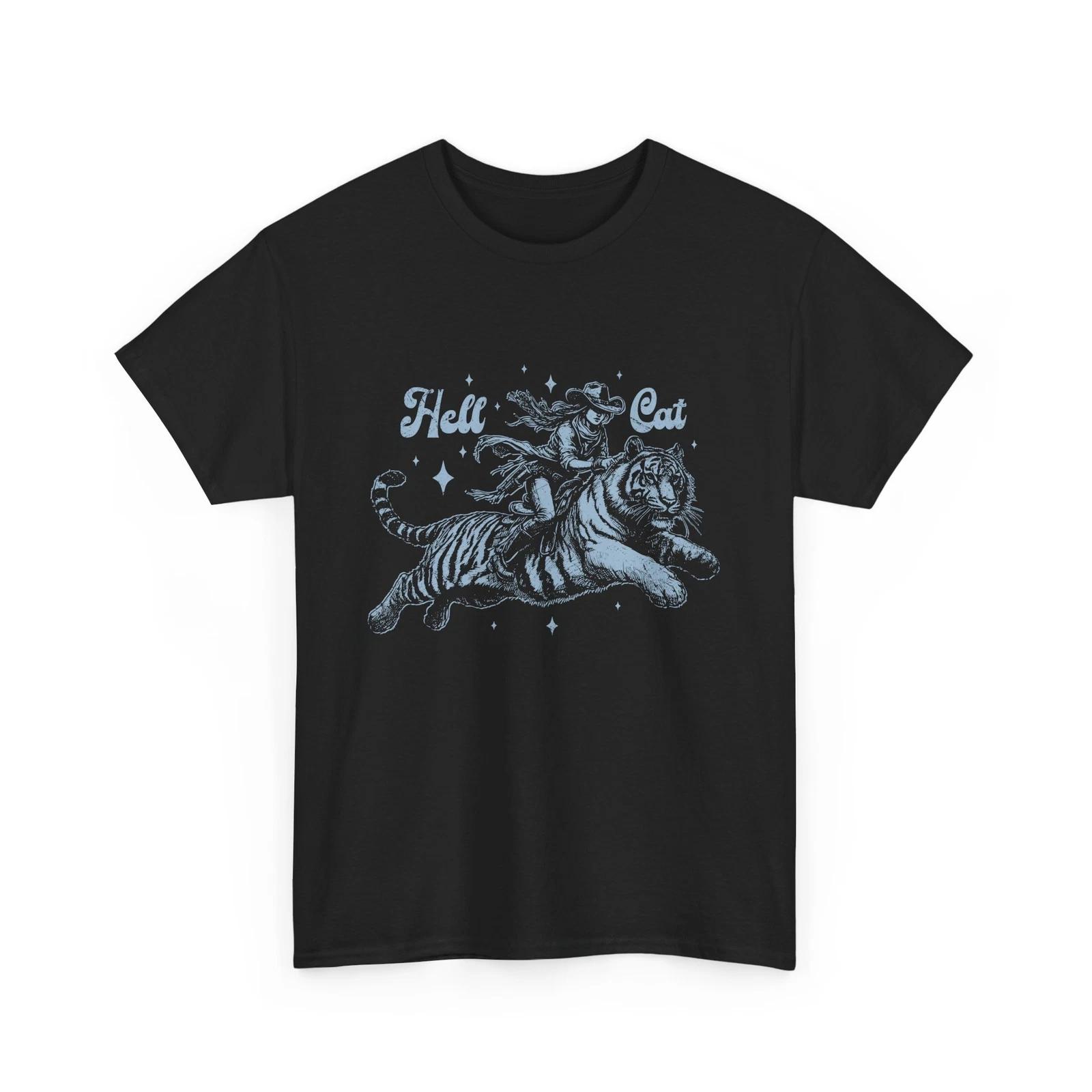 Cat Print T-Shirt for Women & Men – Funny Cute Cat Graphic Tee S