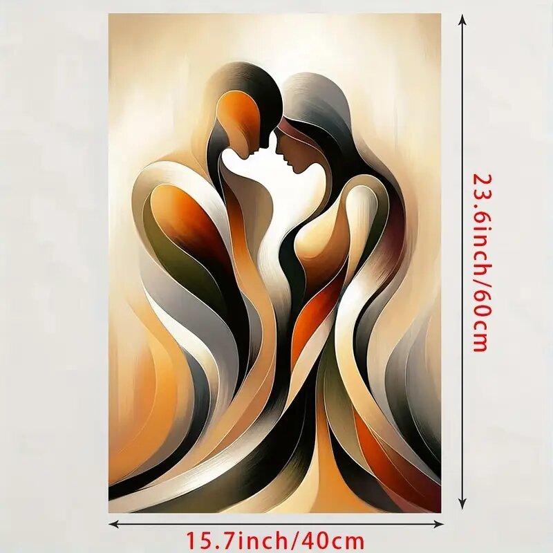 Romantische Liebe Abstrakte Kunst Gedrucktes Leinwandbild Für Paare Face To Face - Wand Heimdekoration Perfektes Geschenk