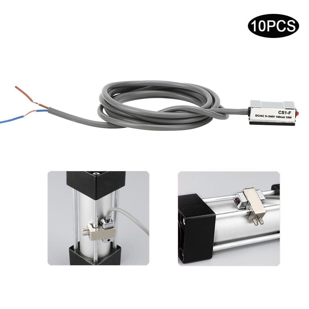 10Pcs Magnetic Switch CS1‑F 10W Reed Pneumatic Cylinder On Off for SI SU SC JSI MI MA50‑63