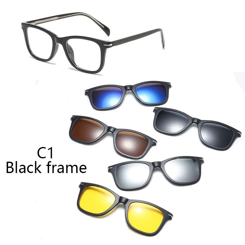 Magnetic Clip-On Polarized Sunglasses With Multiple Lenses Glasses Colorful Tinted Sunglasses Suitable For Nearsightedness