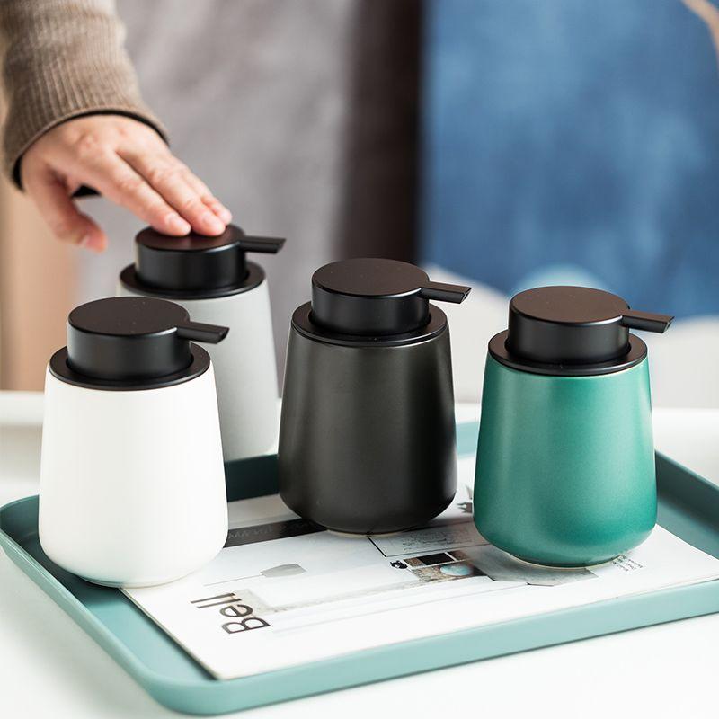 400ML European-style Ceramic Lotion Bottle Bathroom Hand Sanitizer Container Household Bubbling Sub-bottle Shampoo Lotion Bottle