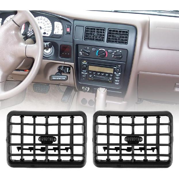 2 Stück A/C Luftheizer Armaturenbrett Blende Lüftungsschlitze(Schwarz) Kompatibel für Toyota 4Runner Tacoma 1996-2002 Klimaanlagen-Lüftungsgitter Ersetzt 55063-35030 Kunststoff