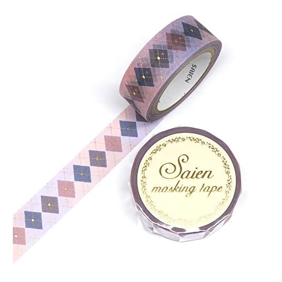 Kamiiso Sansho Japanese Washi Masking Tape *Made in Japan* 15mm x 7m Argyle SAIEN UR-3045