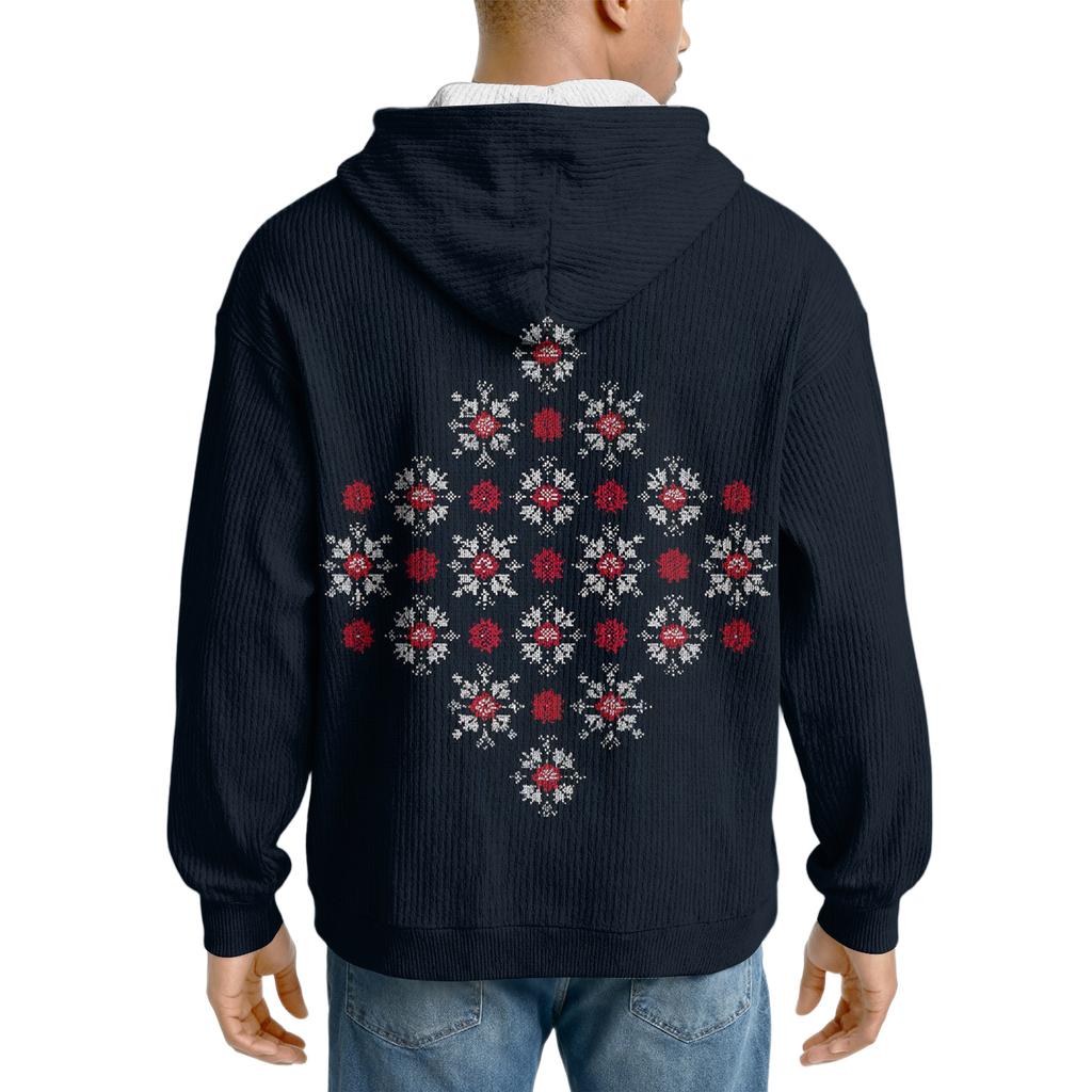 Men's Knit Hooded Sweatshirt Casual Long-Sleeve Sweatshirt