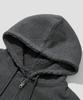 Agod Reversible Heavy Fleece Boa Hooded Zip-Up [Charcoal]