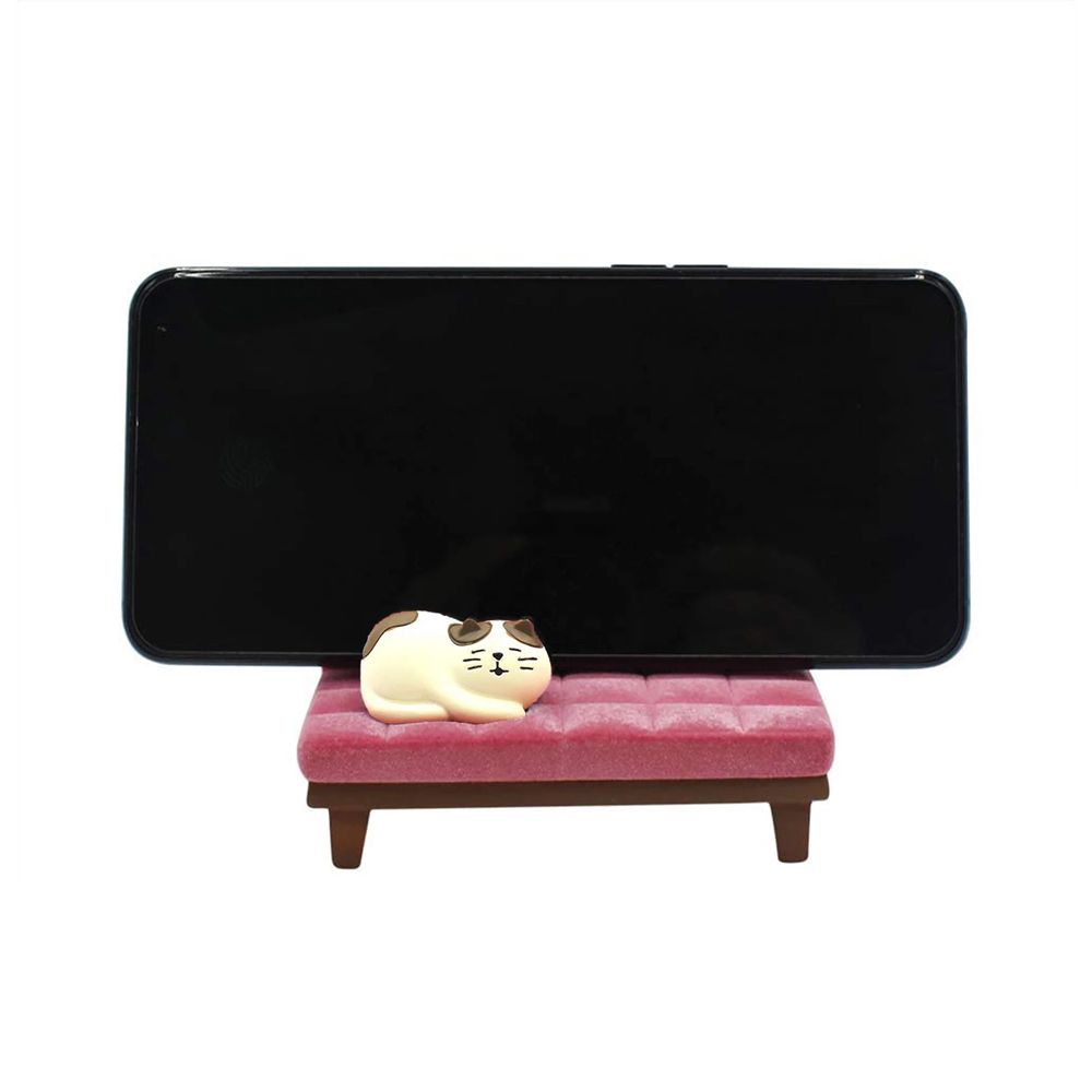 TV Resin Craft Decor Mobile Phone Bracket Pink Sofa Cat Phone Supports Phone Holder Desktop Stand