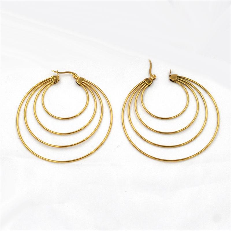 FYSARA Top Selling Geometric Irregular Big Hoop Earrings Stainless Steel Earrings For Women Daily Minimalist Statement Zircon
