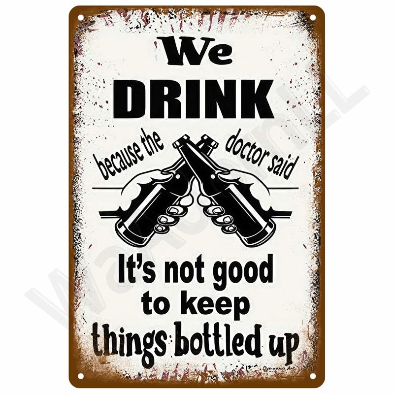 Retro Metal Sign Wall Art Mural Aesthetic Room Home Decor Items Poster Vintage Metal Plate Garage Decoration Tin Sign Plates Bar