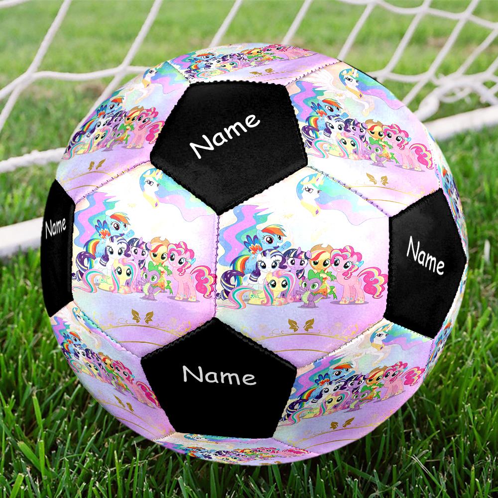 Custom Name My Little Pony Theme Size 5 Soccer Ball, Suitable for Both Indoor and Outdoor Matches, a Gift Suitable for Everyone.