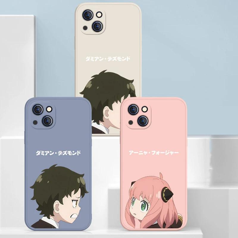 Anime SPY FAMILY Couple Silicone Phone Cases for iPhone 15 13 14 12 11 Pro Max Mini X XR XS 7 8 Plus SE Anya Forger Covers Bags