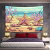 "Colorful Starfish and Seashell Beach Scene" Pattern Wall Hanging Tapestry Decorative Tapestry Home Decor for Bedroom and Living Room